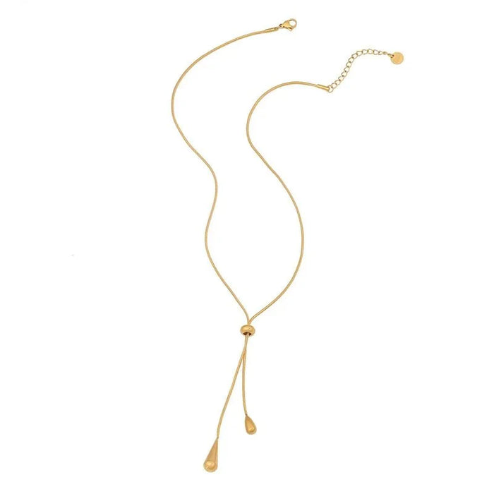 Harriet Adjustable Pull Droplet Necklace and Earrings