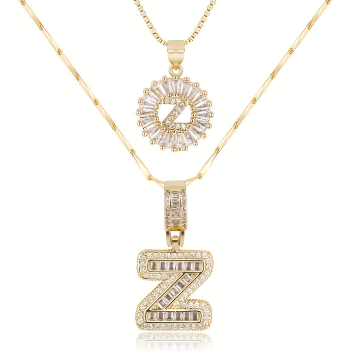 Olivia 14k Diamond Letter Initial Necklaces