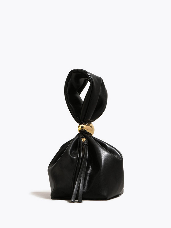 Alexa | Vegan Leather Knot Clutch-Clutches-Urban Devyne-Black-Urban Devyne