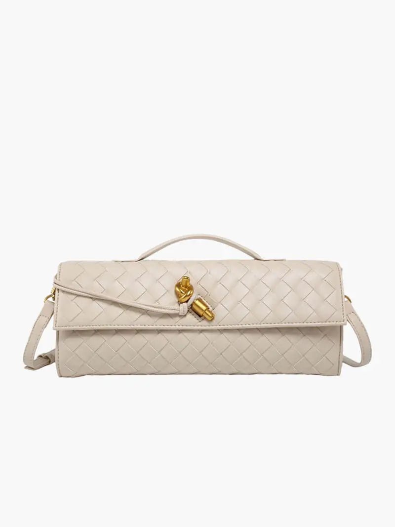Cleo | Woven Leather Shoulder Bag with Detachable Strap-Crossbody-Urban Devyne-Cream-Urban Devyne
