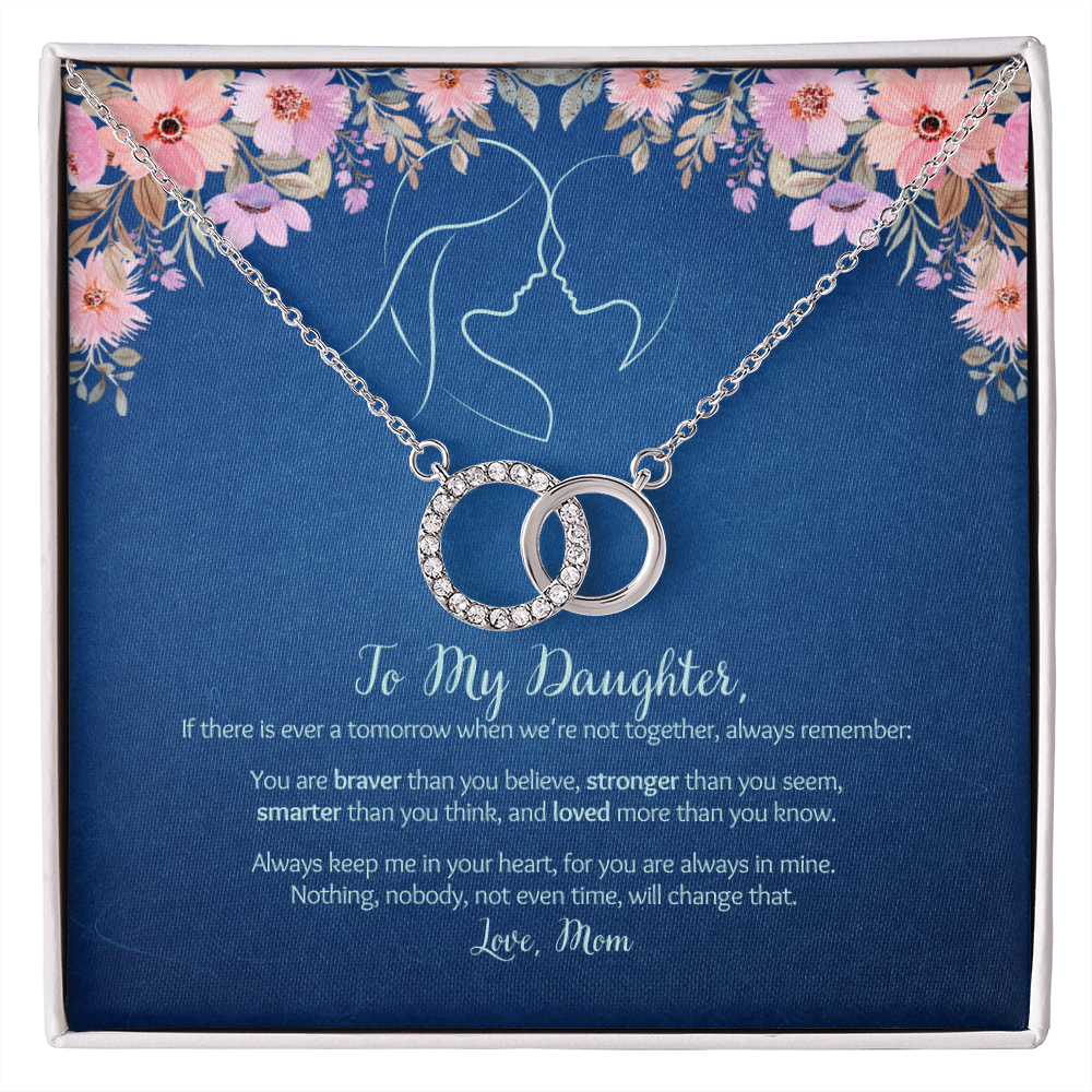 My Daughter - Love Mom - Braver, Stronger - Interlocked Necklace