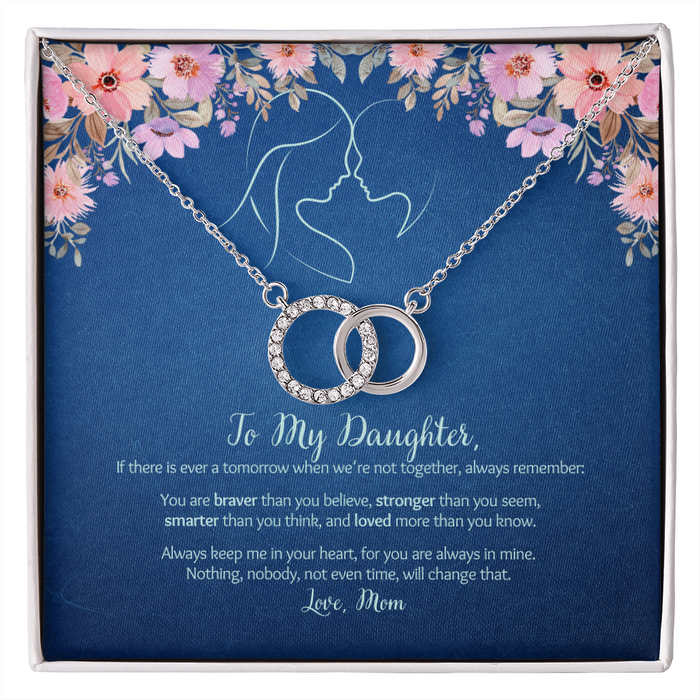 My Daughter - Love Mom - Braver, Stronger - Interlocked Necklace