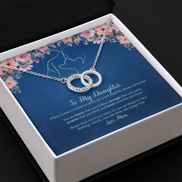 My Daughter - Love Mom - Braver, Stronger - Interlocked Necklace