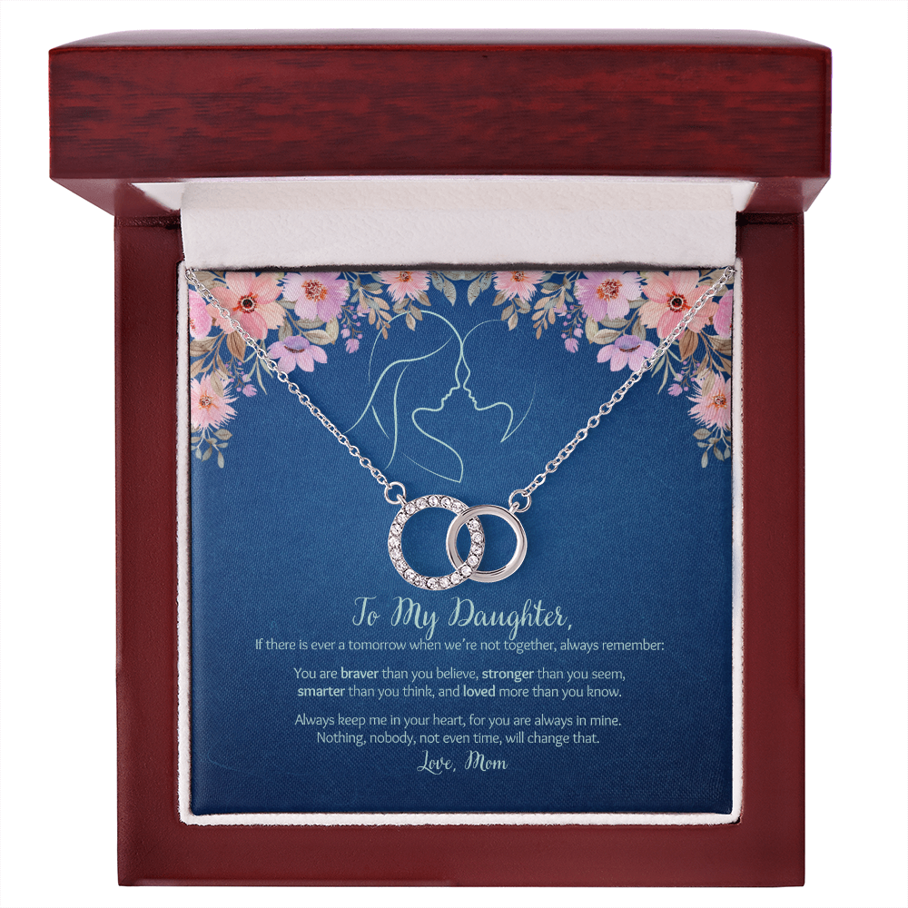 My Daughter - Love Mom - Braver, Stronger - Interlocked Necklace