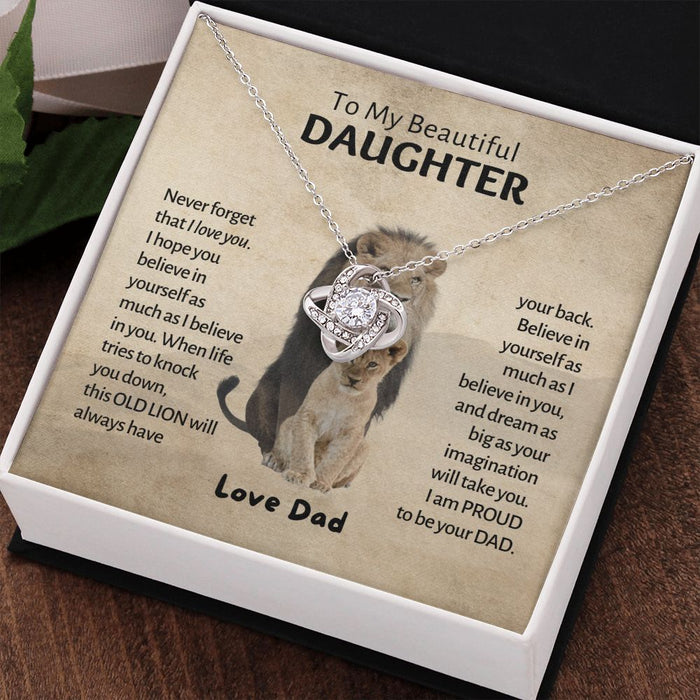 My Beautiful Daughter - Old Lion - Love Knot Necklace