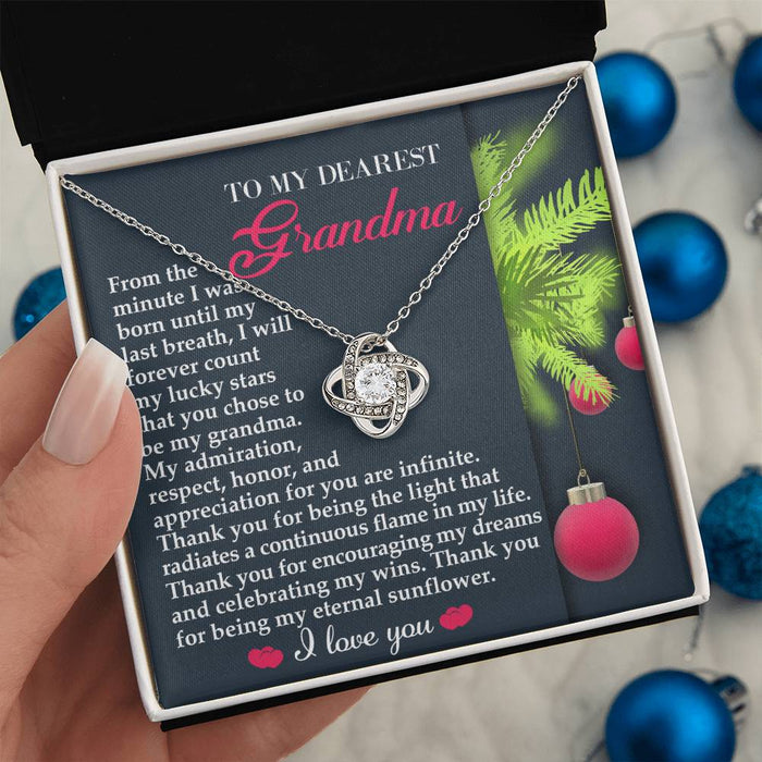 Grandma - Eternal Sunflower - Love Knot Necklace