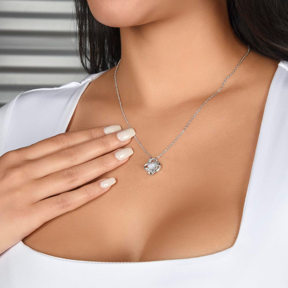 To My Beautiful Daughter - First Breath - Love Knot Necklace