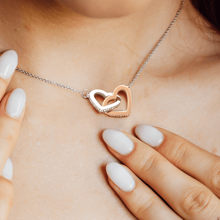 My Daughter - Love Mom - Braver, Stronger - Interlocked Design Necklace