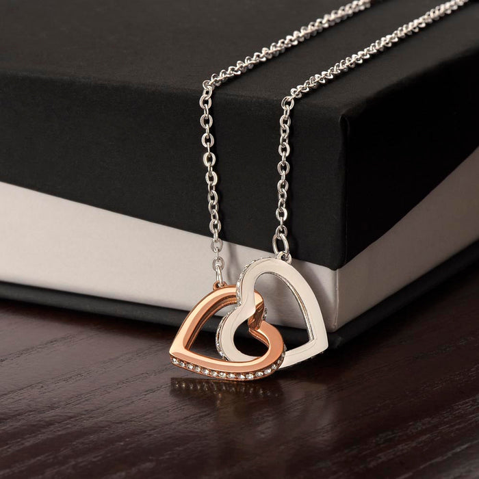 My Daughter - Love Mom - Braver, Stronger - Interlocked Design Necklace