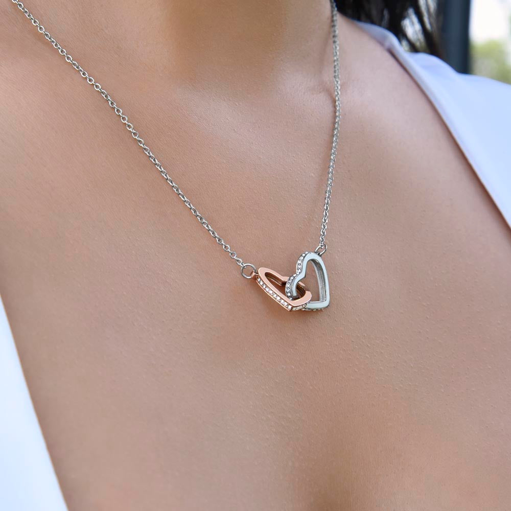 My Beautiful Daughter - A Woman Stood - Interlocked Hearts Design Necklace