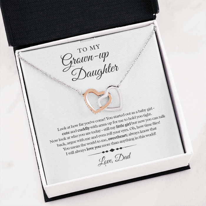 My Grown-Up Daughter - Love Dad - Interlocked Heart Necklace