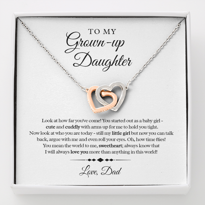 My Grown-Up Daughter - Love Dad - Interlocked Heart Necklace