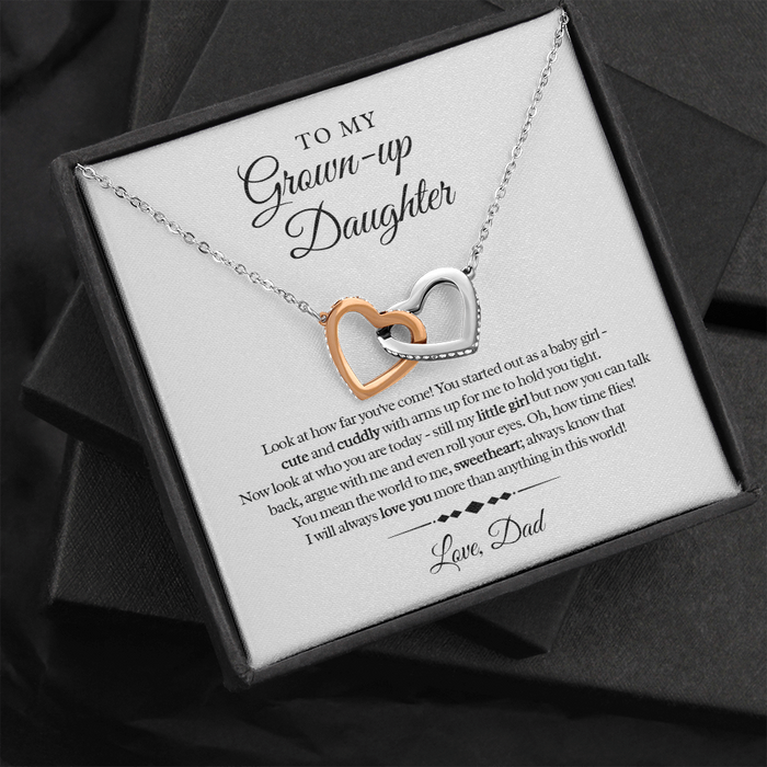 My Grown-Up Daughter - Love Dad - Interlocked Heart Necklace