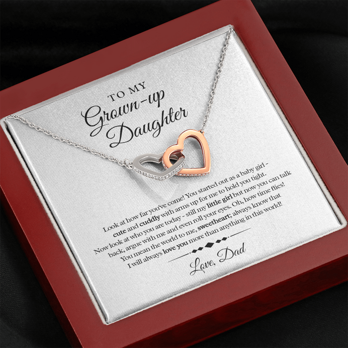 My Grown-Up Daughter - Love Dad - Interlocked Heart Necklace