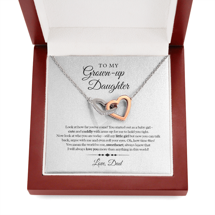My Grown-Up Daughter - Love Dad - Interlocked Heart Necklace