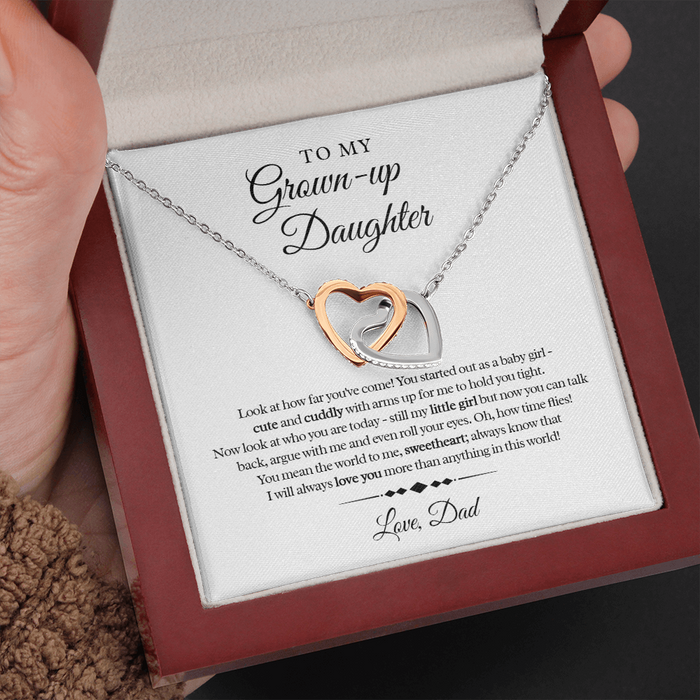 My Grown-Up Daughter - Love Dad - Interlocked Heart Necklace