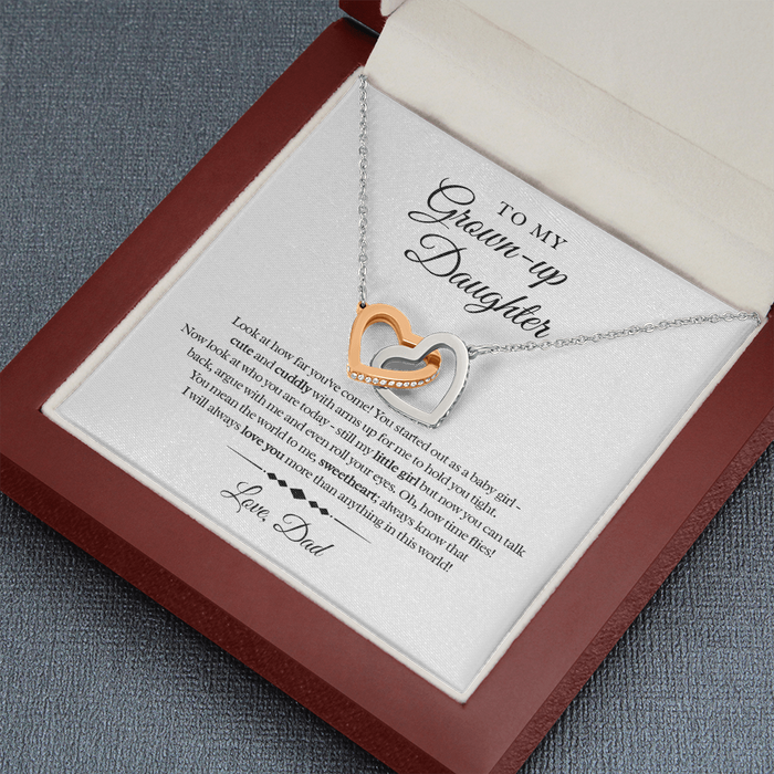 My Grown-Up Daughter - Love Dad - Interlocked Heart Necklace
