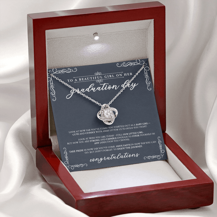 To A Beautiful Girl On Her Graduation Day - Love Knot Necklace