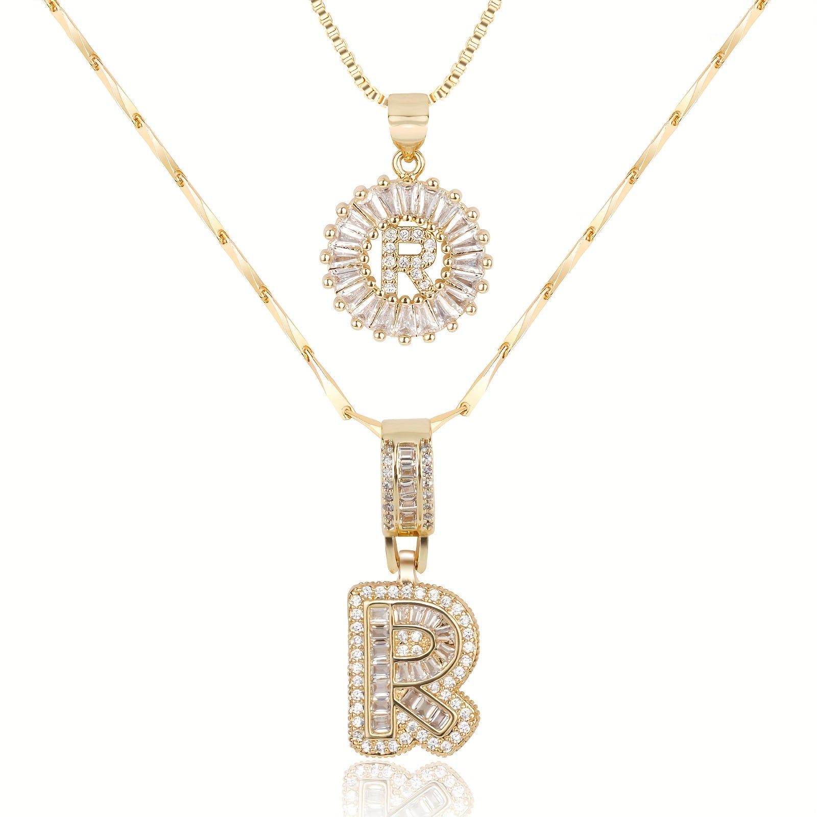 Olivia 14k Diamond Letter Initial Necklaces