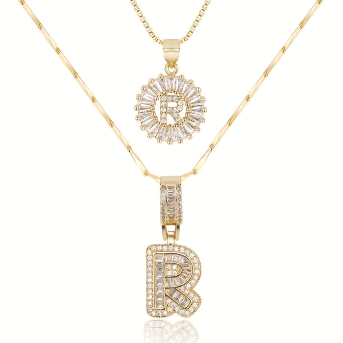 Olivia 14k Diamond Letter Initial Necklaces
