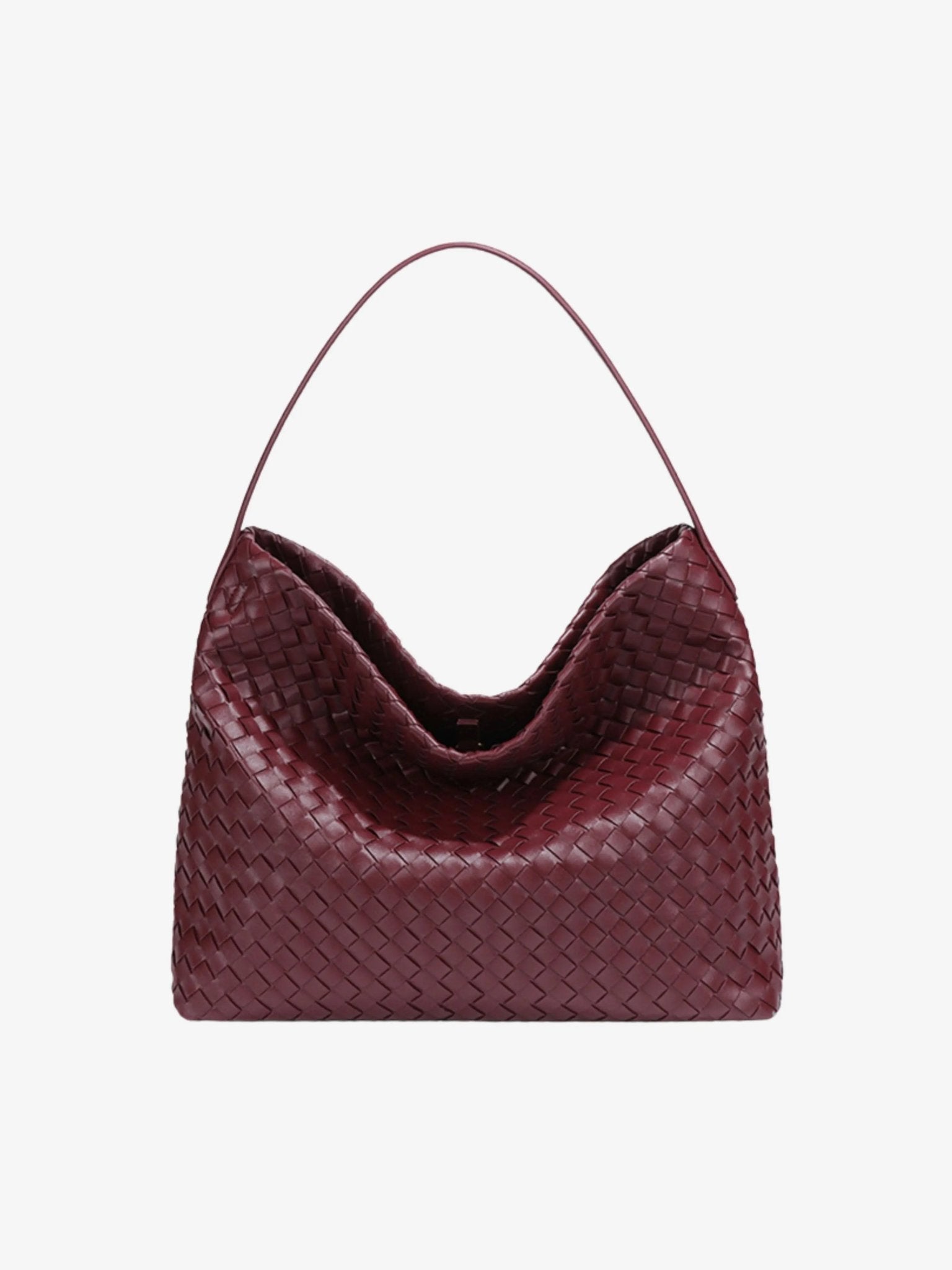Anita | Woven Leather Hobo Bag-Shoulder Bag-Urban Devyne-Wine Red-Urban Devyne