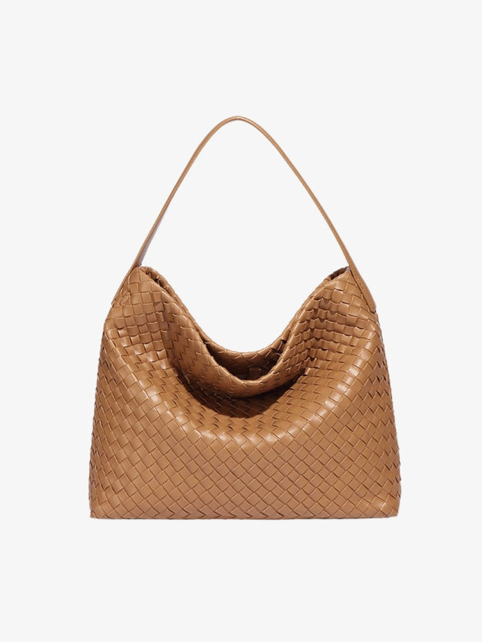 Anita | Woven Leather Hobo Bag-Shoulder Bag-Urban Devyne-Light Tan-Urban Devyne