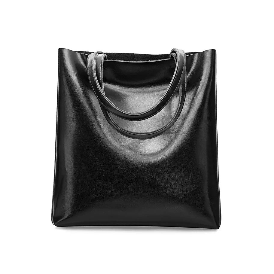 Annabelle | Leather Tote Bag-Shoulder Bag-Urban Devyne-Black-Urban Devyne