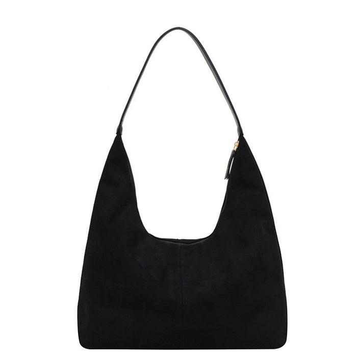 Elvira | Vegan Suede Hobo Bag-Shoulder bag-Urban Devyne-Black-Urban Devyne