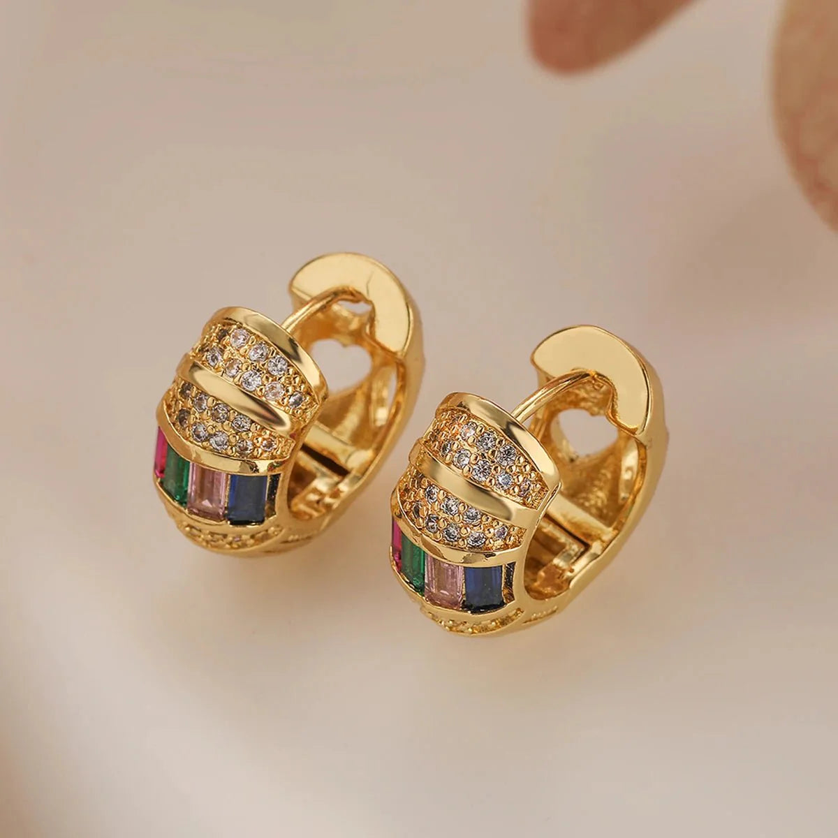 Frankie Bold Baguette Diamond Hoop Earrings