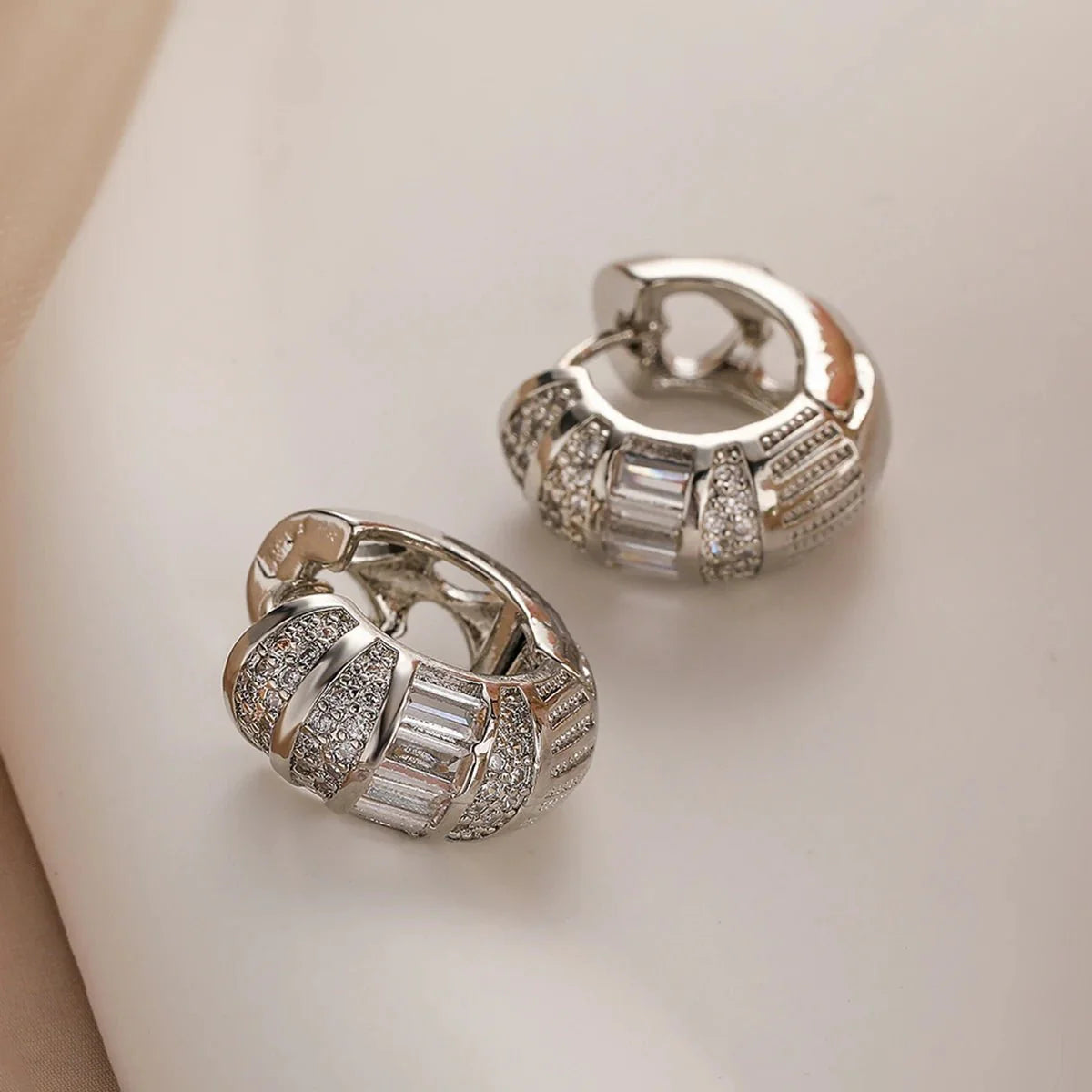 Frankie Bold Baguette Diamond Hoop Earrings