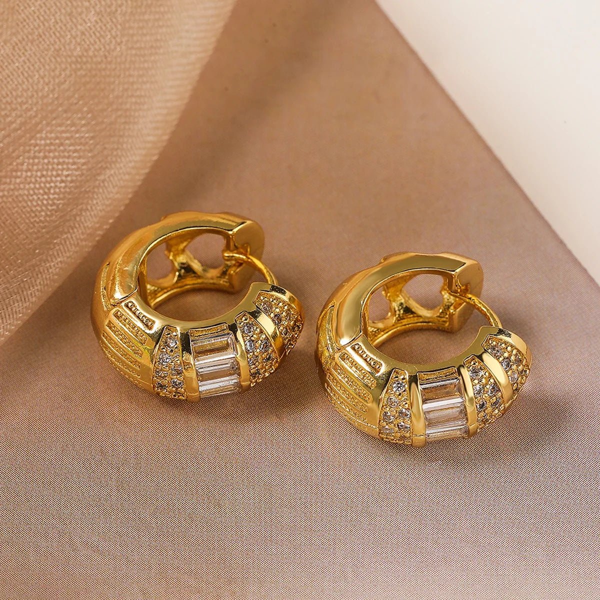 Frankie Bold Baguette Diamond Hoop Earrings