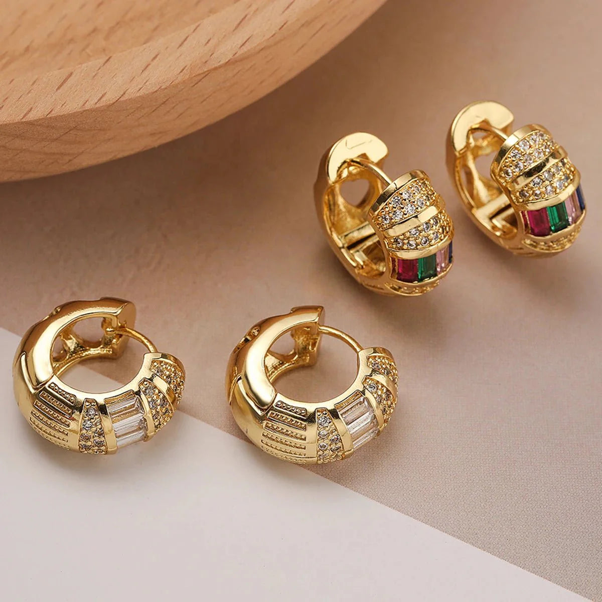 Frankie Bold Baguette Diamond Hoop Earrings