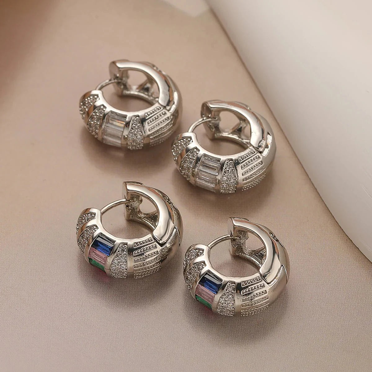 Frankie Bold Baguette Diamond Hoop Earrings