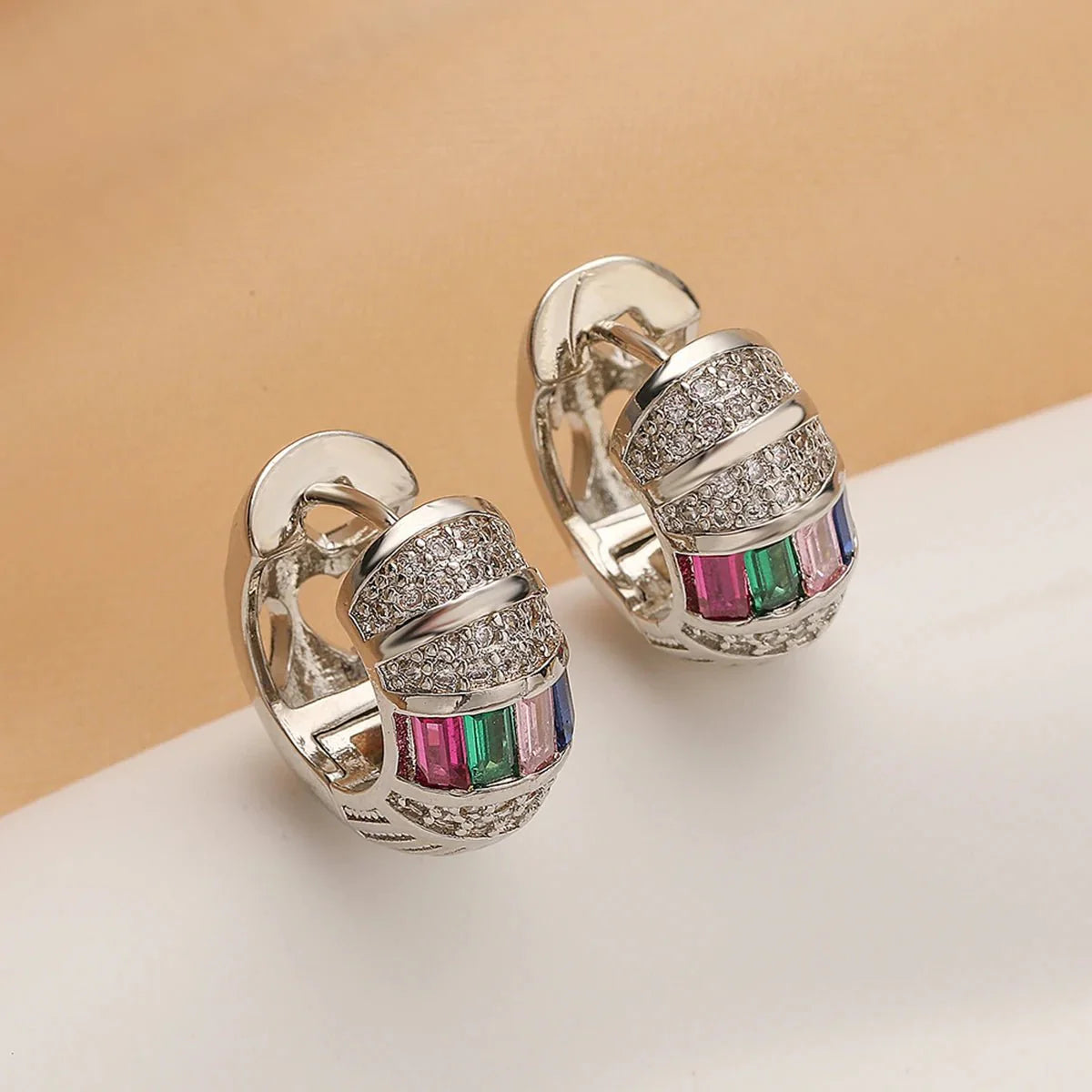 Frankie Bold Baguette Diamond Hoop Earrings