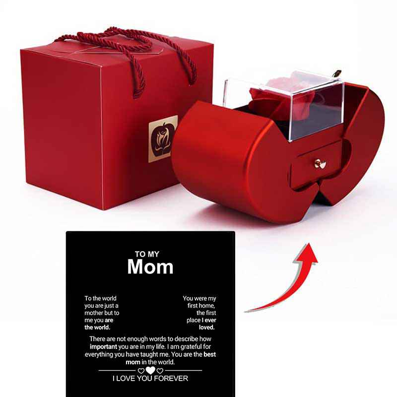 Clara - Forever Rose Box With Mom Baby Feet Necklace