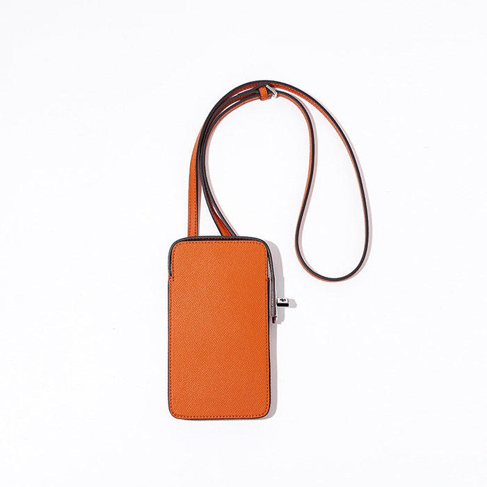 Edie | Leather Crossbody Phone Bag-Crossbody Bag-Urban Devyne-Orange-Urban Devyne