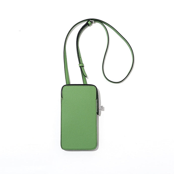 Edie | Leather Crossbody Phone Bag-Crossbody Bag-Urban Devyne-Muted Green-Urban Devyne