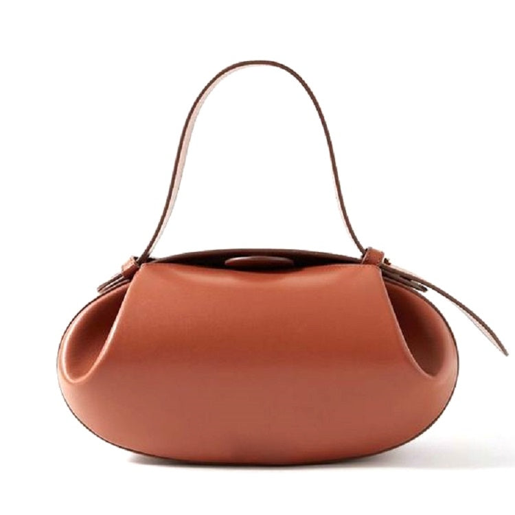 Sophia | Sculpted Brown Leather Shoulder Bag-Shoulder Bags-Urban Devyne-Brown-Urban Devyne