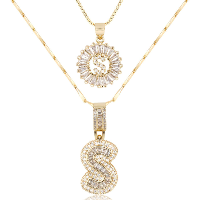 Olivia 14k Diamond Letter Initial Necklaces