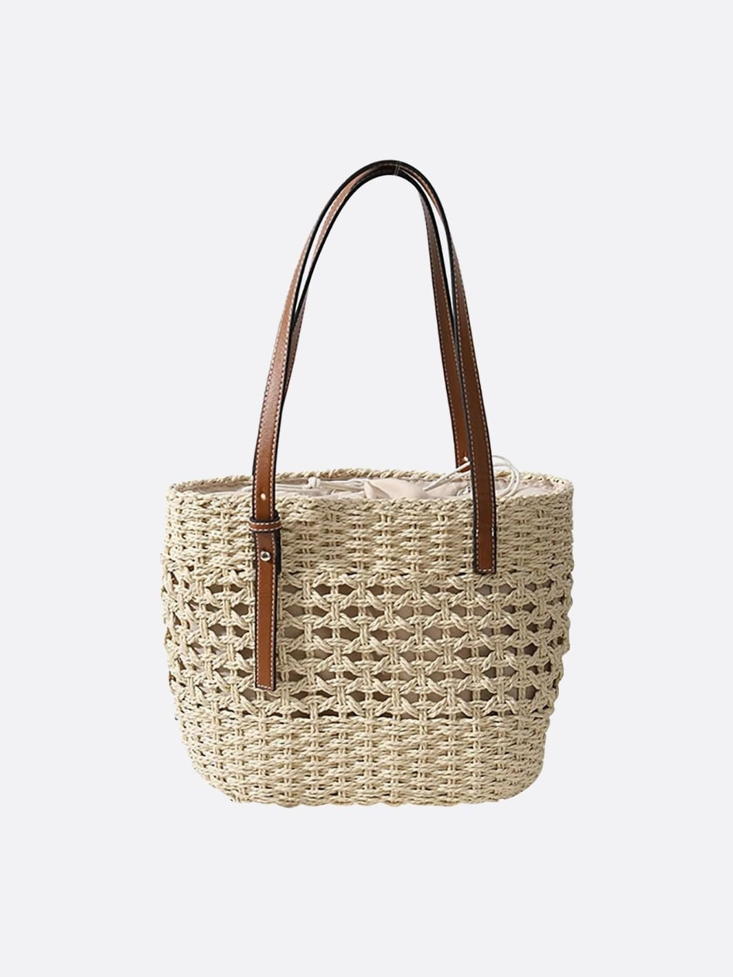 Heidi | Woven Rope Tote Straw Bag-Shoulder Bags-Urban Devyne-Beige-Urban Devyne