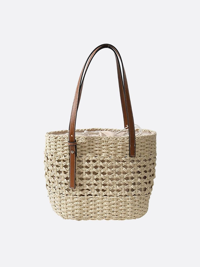 Heidi | Woven Rope Tote Straw Bag-Shoulder Bags-Urban Devyne-Beige-Urban Devyne