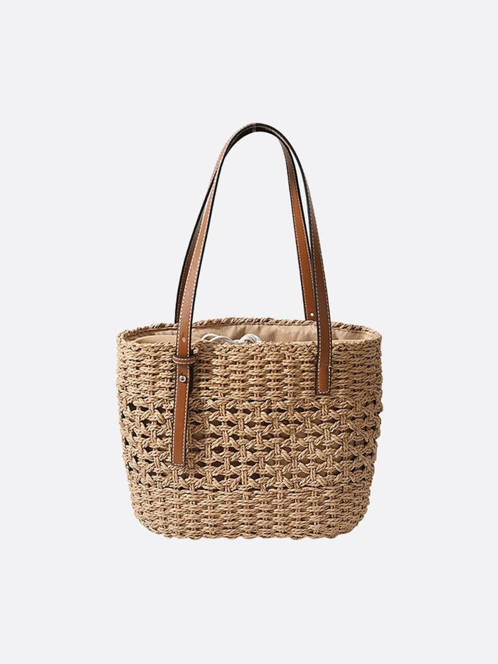 Heidi | Woven Rope Tote Straw Bag-Shoulder Bags-Urban Devyne-Light Brown-Urban Devyne