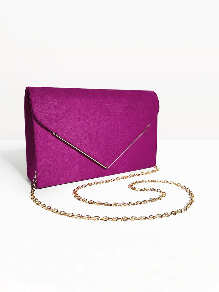 Winnie Suede Velvet Envelope Clutch