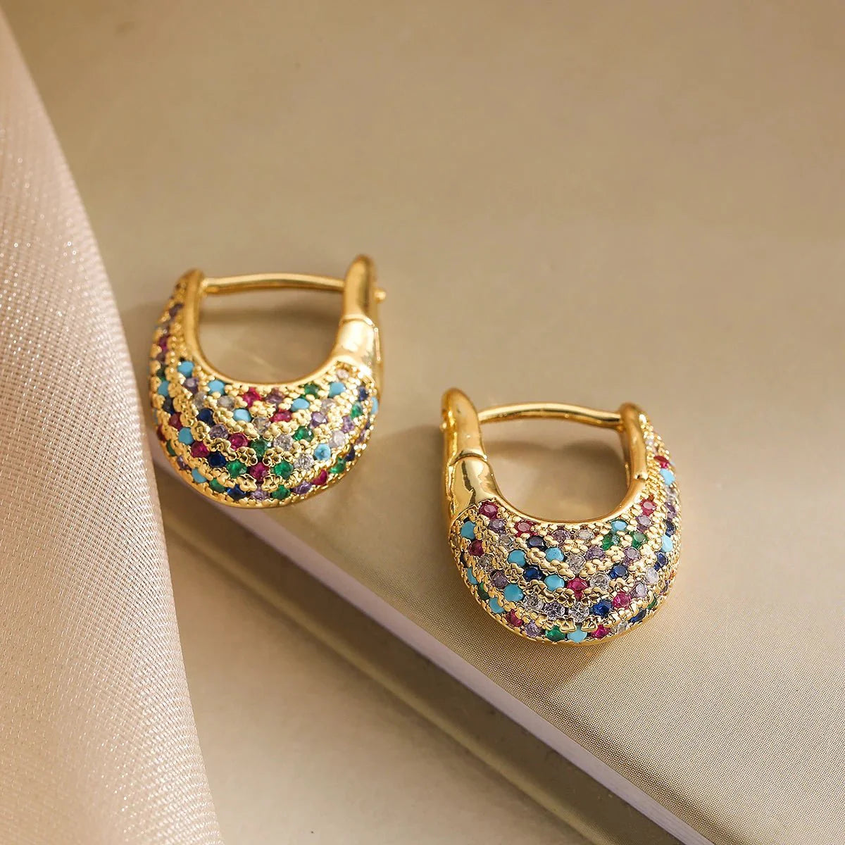 Jennifer Glittering Diamond Hoop Earrings