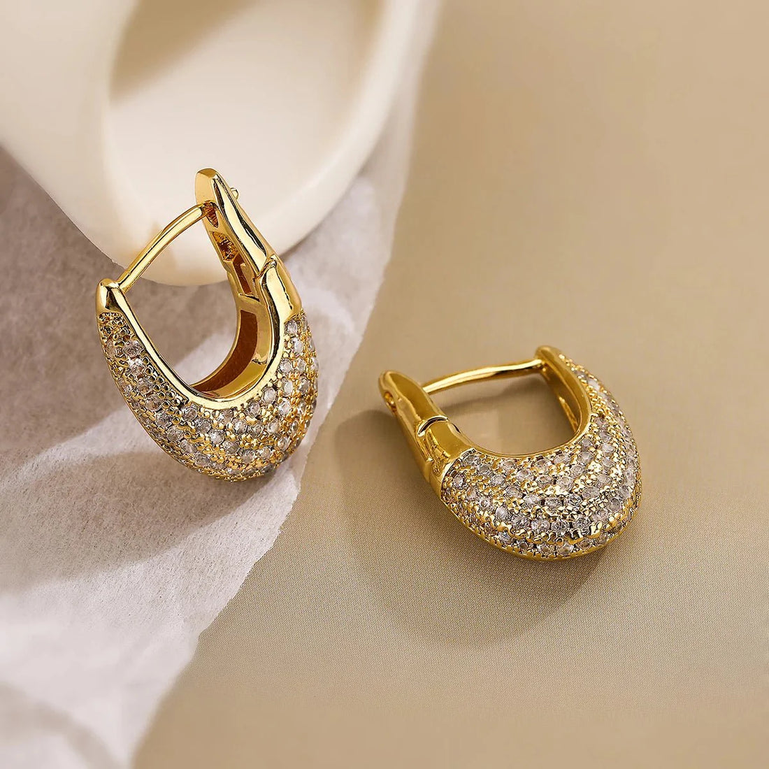 Jennifer Glittering Diamond Hoop Earrings
