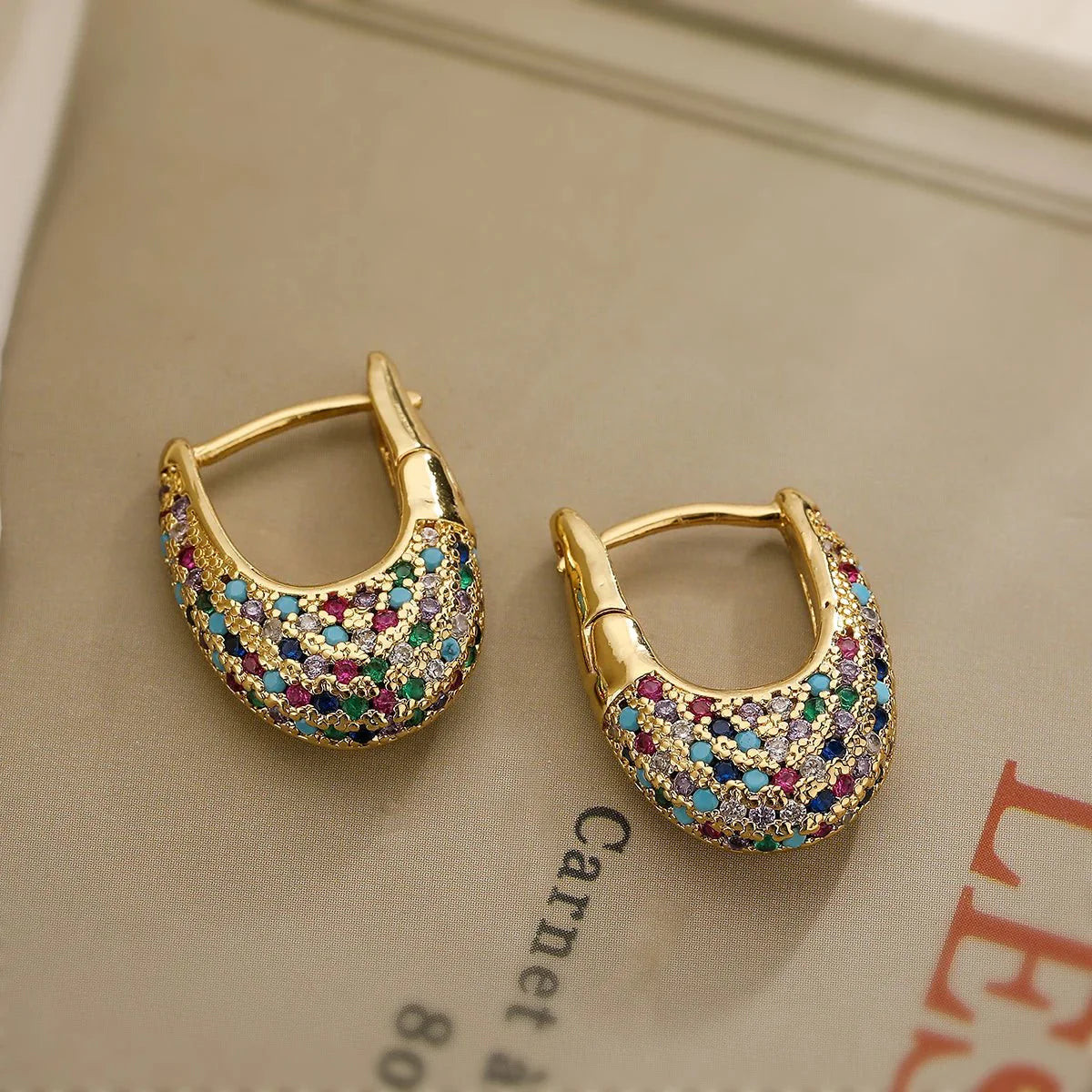 Jennifer Glittering Diamond Hoop Earrings