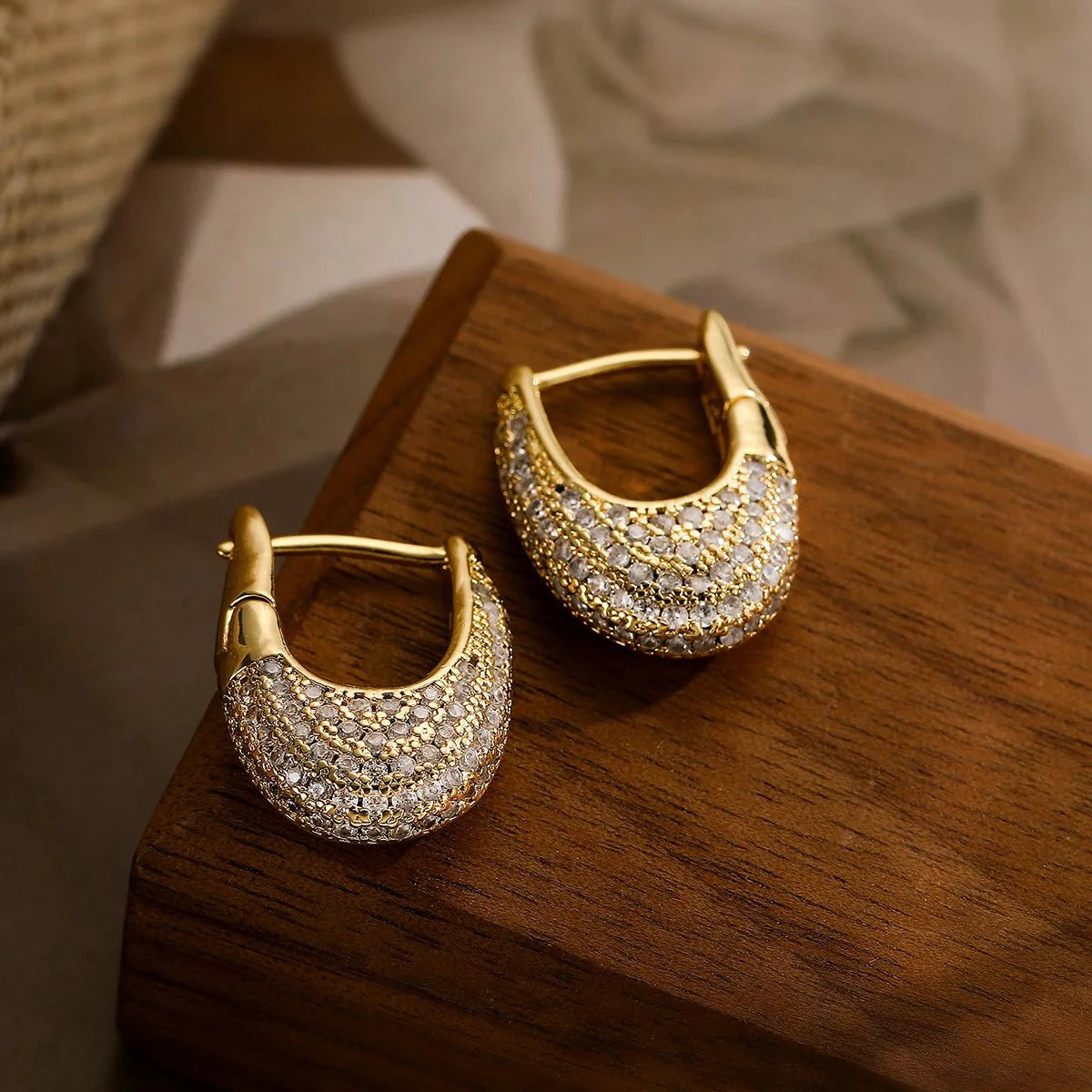 Jennifer Glittering Diamond Hoop Earrings