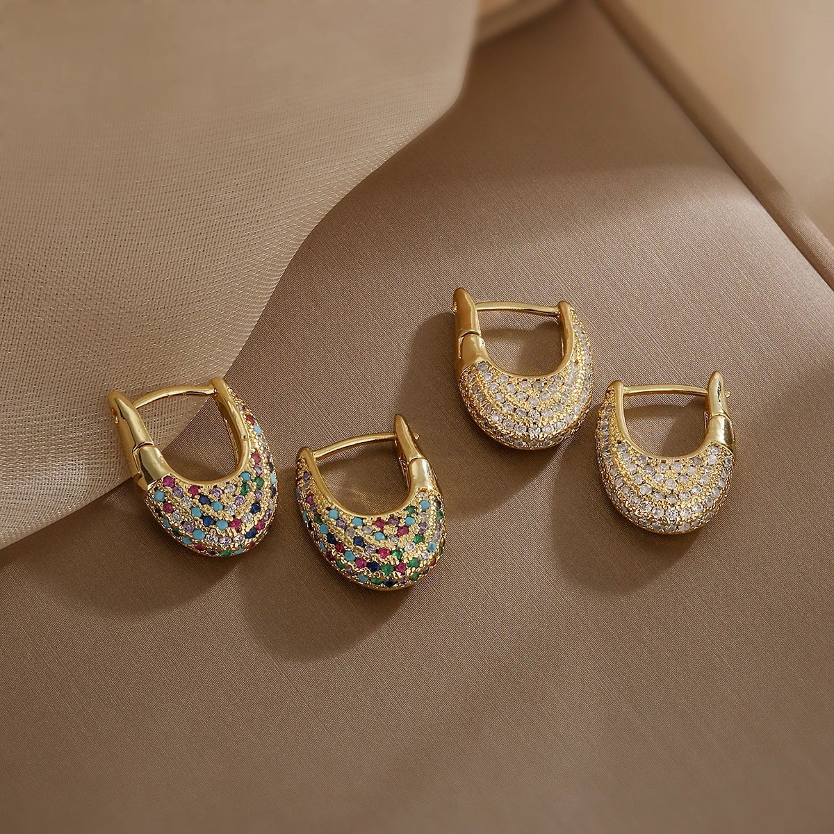 Jennifer Glittering Diamond Hoop Earrings