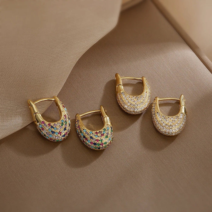 Jennifer Glittering Diamond Hoop Earrings