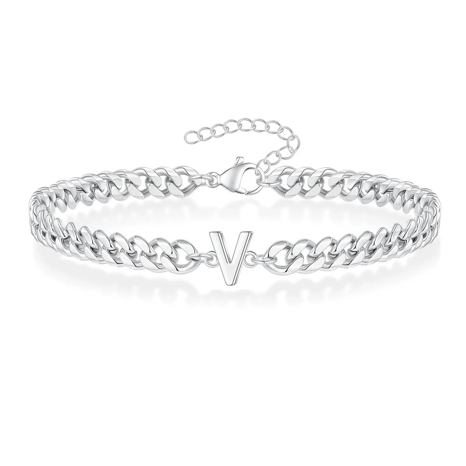 Bea Couples Letter Initial Cuban Bracelet